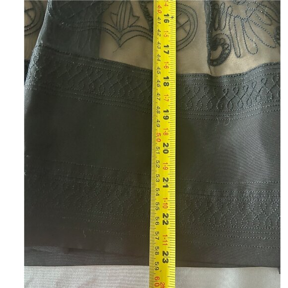 ECCOCI Black Silk Skirt With Lace Sz 8 - Picture 6 of 8